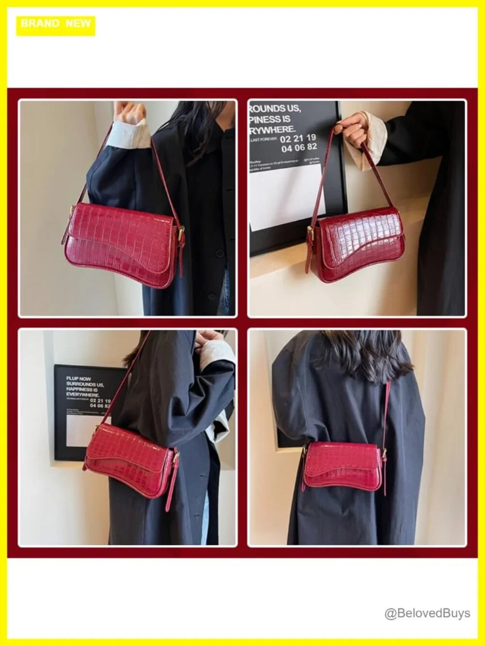 Faux Leather Y2K Shoulder Bag Crossbody Purse for Women